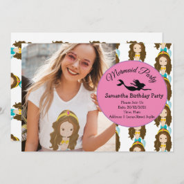 Convite de aniversário Amarelo Mermaid