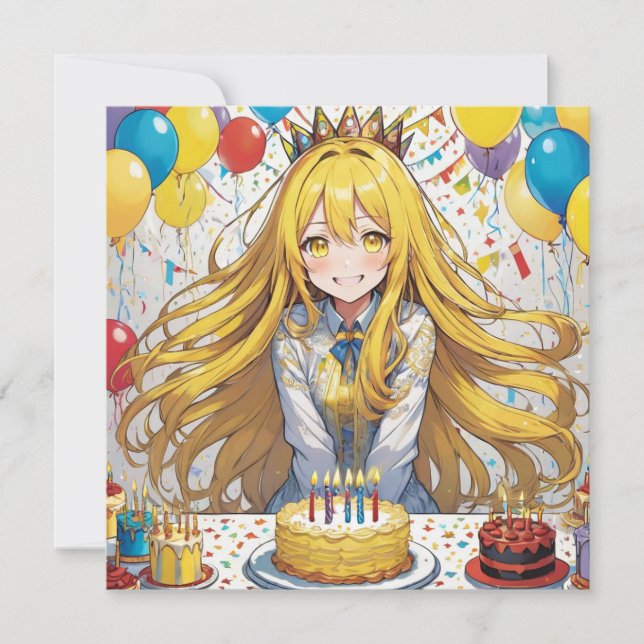 Convite de aniversário amarelo para animação (Frente)