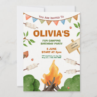 Convite de Aniversário ao Ar Livre Personalizável 