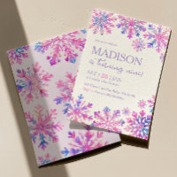 Convite de Aniversário ao Floco de Neve de inverno