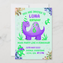 Convite de aniversário ao mundo dos dinossauros