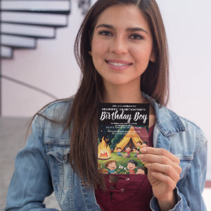 Convite de Aniversário ao Redor da Fogueira