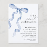 Convite de aniversário Arco Coquette Azul