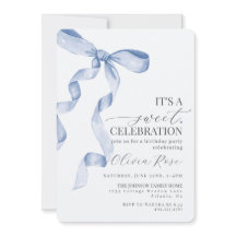 Convite de aniversário Arco Coquette Azul