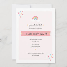 Convite de aniversário arco-íris