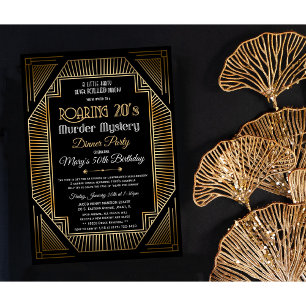 Convite de Aniversário Art Deco Rugindo Anos 20