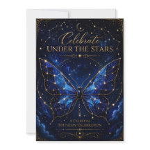 Convite de Aniversário Asas de Safira Celestial