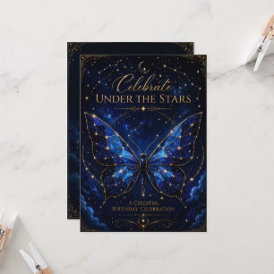 Convite de Aniversário Asas de Safira Celestial