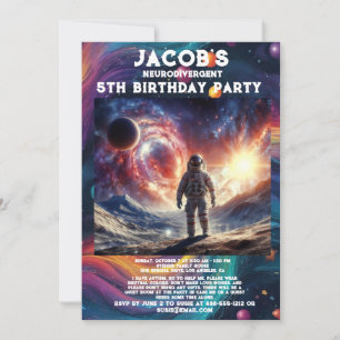 Convite de aniversário Autista Neurodivergente