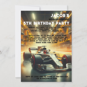 Convite de aniversário Autista Neurodivergente