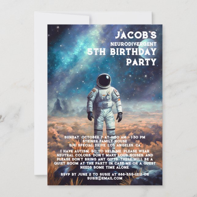 Convite de aniversário Autista Neurodivergente (Frente)