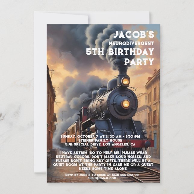 Convite de aniversário Autista Neurodivergente (Frente)