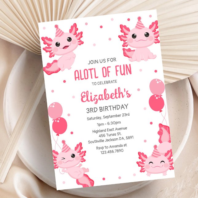 Convite de Aniversário Axolotl MUITO DIVERIDO (Criador carregado)