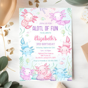 Convite de Aniversário Axolotl MUITO DIVERIDO