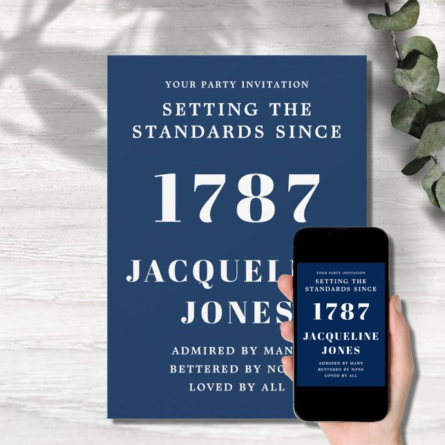 Convite De Aniversário Azul E Branco (Criador carregado)