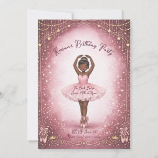 Convite de Aniversário Bailarina Rosa