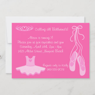 Convite de aniversário Ballerina