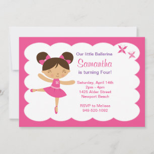 Convite de aniversário Ballerina