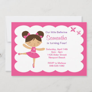Convite de aniversário Ballerina