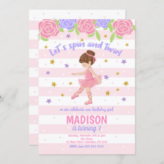 Convite De Aniversário Ballerina - Convite Tutu