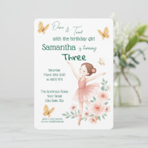 Convite de aniversário Ballerina - Festa de Balé R