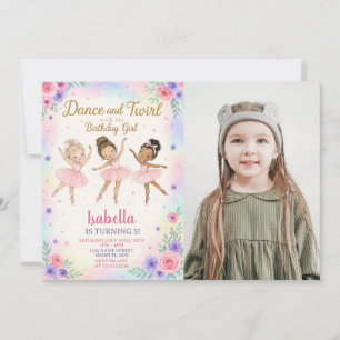 Convite de aniversário Ballerina Personalizado