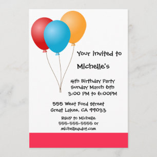 Convite de aniversário Ballon