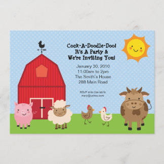 Convite de aniversário Barnyard