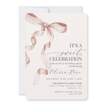 Convite de aniversário Beige Coquette Girl