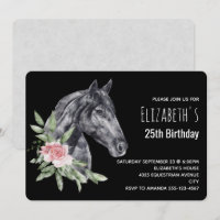 Convite de Aniversário Bela Cabeça de Cavalo em Aq