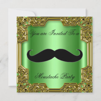 Convite de Aniversário Bigode Verde
