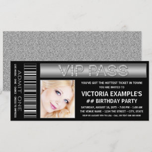 Convite de Aniversário Bilhete de Passagem VIP Pre