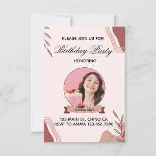 Convite de Aniversário Boho