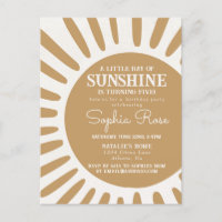 Convite de aniversário boho com sol brilhante