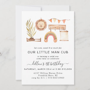 Convite de Aniversário Boho Nursery