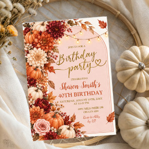 Convite de aniversário Boho Rustic Outono