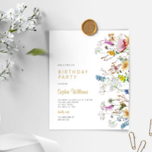 Convite de aniversário Boho Wildflower