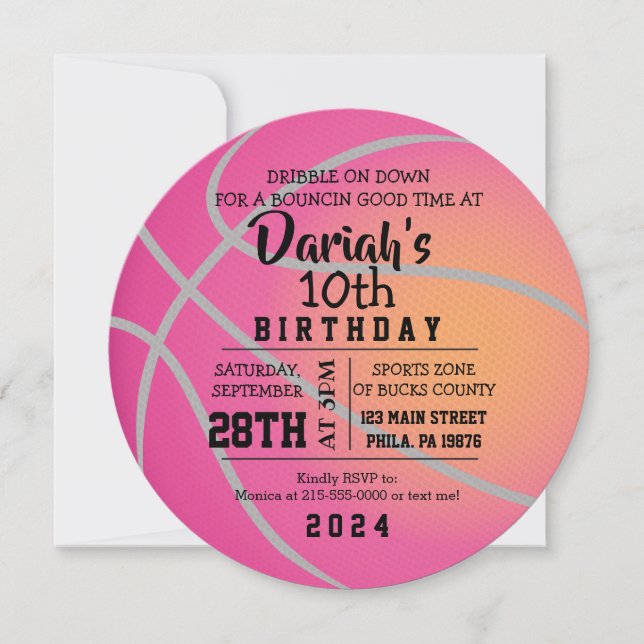 Convite de aniversário bola de boliche REDONDO (Frente)