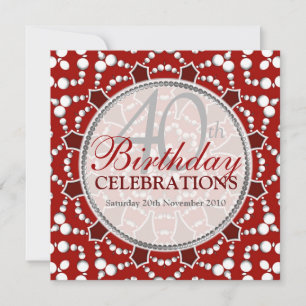 Convite de Aniversário Bolhas Celebrações Vermelho