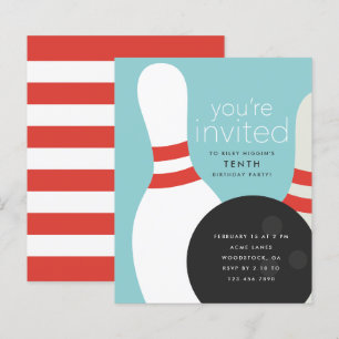 Convite de aniversário boliche