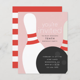 Convite de aniversário boliche