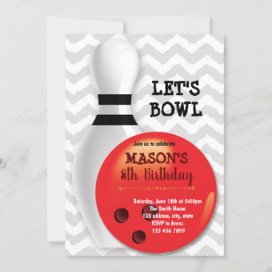 convite de aniversário Boliche