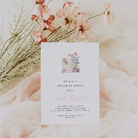 Convite de Aniversário Bolo Floral Simples Sweet 1