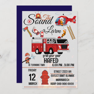 convite de aniversário bombeiro