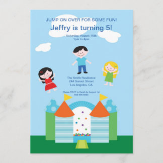 Convite de aniversário bonito da casa do salto