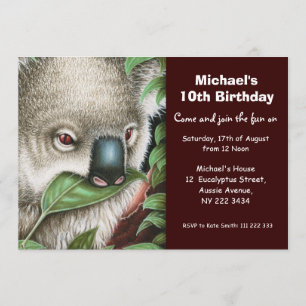 Convite de aniversário bonito do Koala