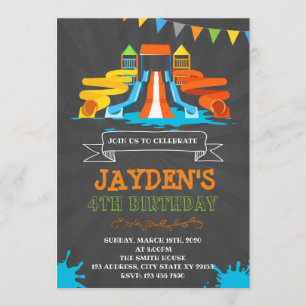 Convite de aniversário bonito do waterpark