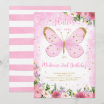 Convite de Aniversário Borboleta