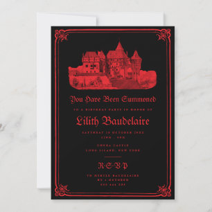 Convite de Aniversário Borda Castelo Vampírico Gót