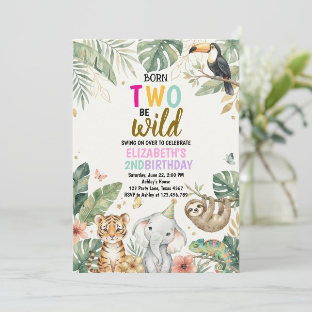 Convite de Aniversário Born Two be Wild 2º Anivers (Em pé/Frente)